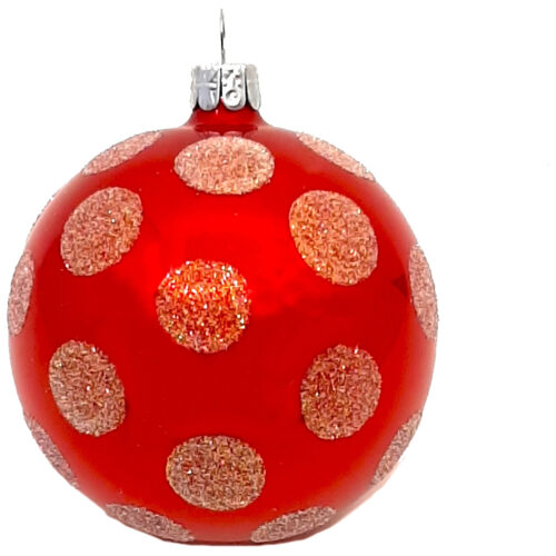Weihnachtskugel Rot Weisse Punkte