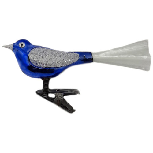 Glass bird with glitter