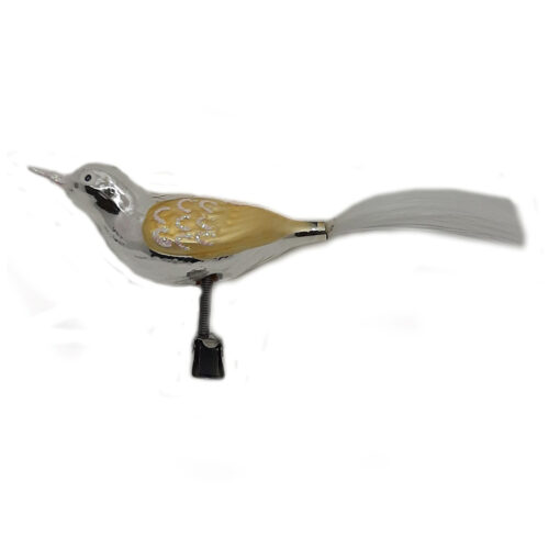 Glass bird with glitter