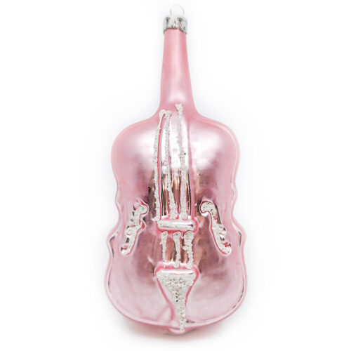 Weihnachtsschmuck Kontrabass rosa