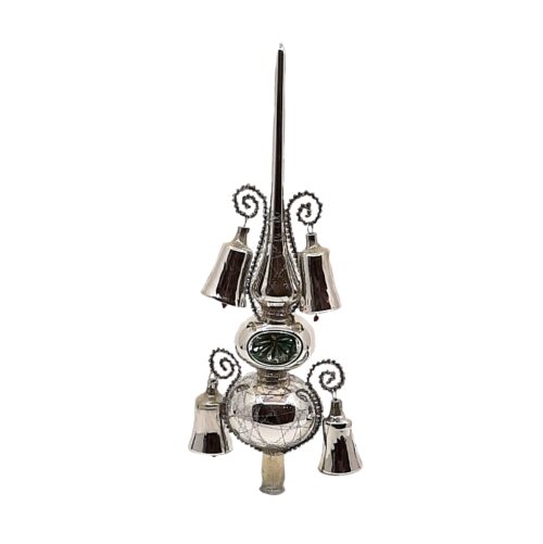 Christmas tree topper with 4 bells and reflective ball