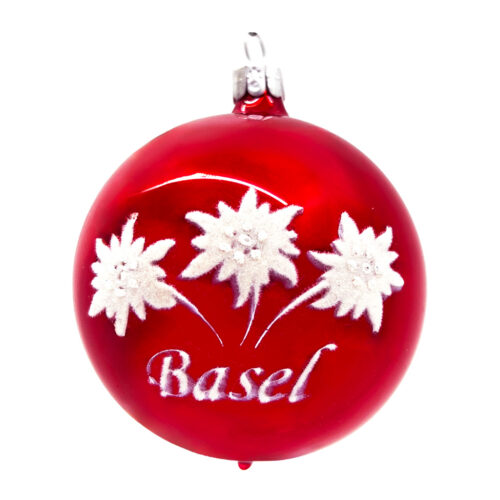 Basler Weihnachtskugel mit Edelweiss