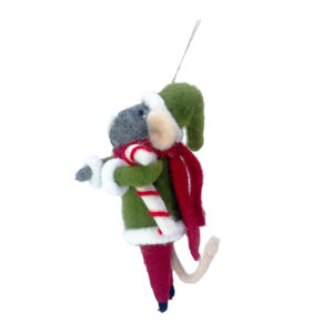 Filzmaus gru╠ene Jacke hinten