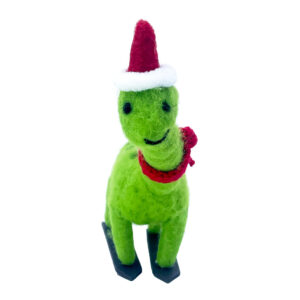 Felt mouse with green jacket (Kopie) (Kopie)
