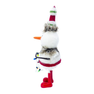 Schneefigur mit Lichterkette seite